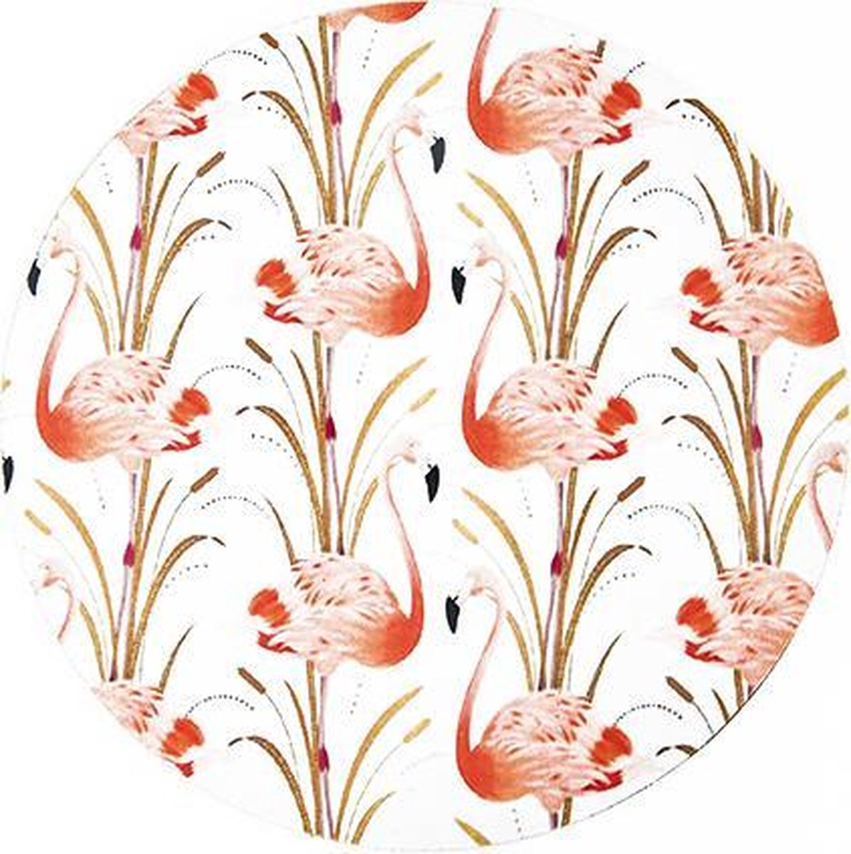 Moodadventures | Muismat Rond Vintage Flamingo | 20 x 20 cm.